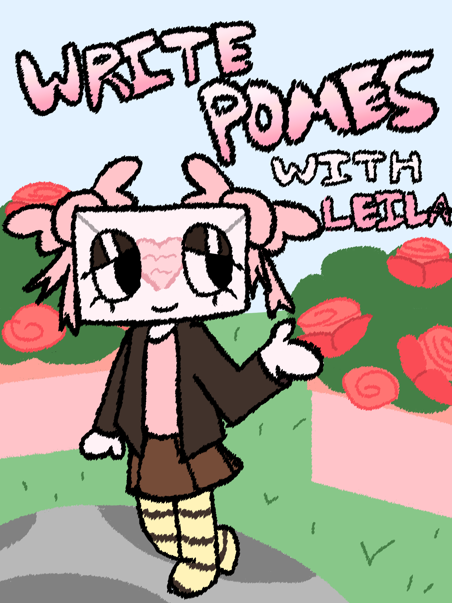 The character poster for my Dandy's world oc Lelia